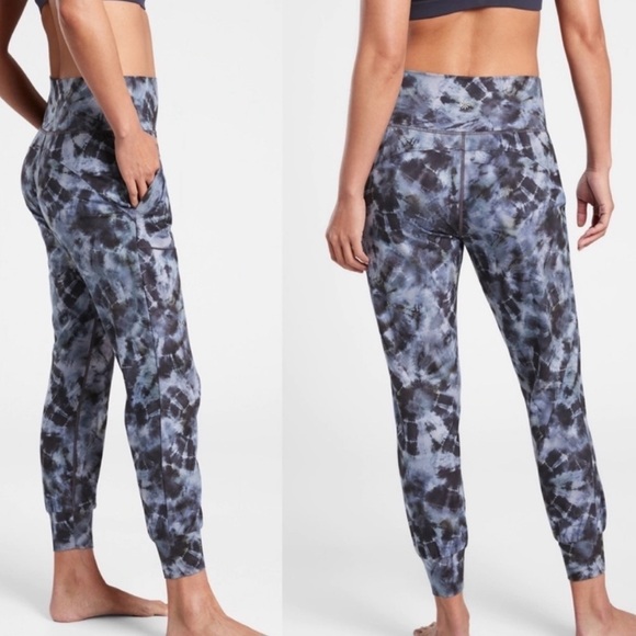 ATHLETA | Salutation Blue Tie-Dye Printed Joggers Women’s Size Medium Petite - Picture 1 of 9